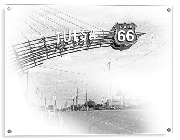 Tulsa Gate on historic Route 66 in Oklahoma Acrylic by Erik Lattwein