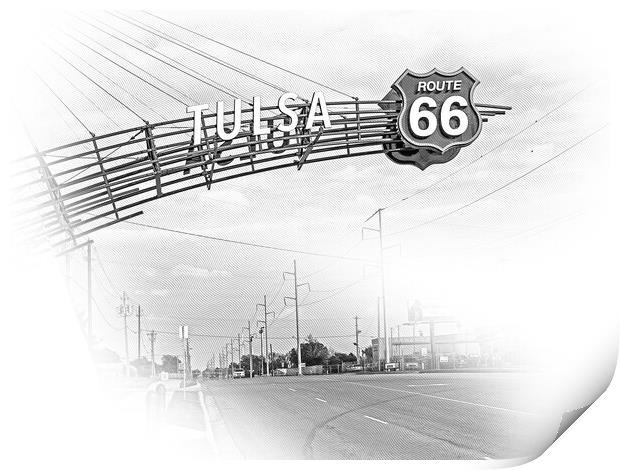 Tulsa Gate on historic Route 66 in Oklahoma Print by Erik Lattwein