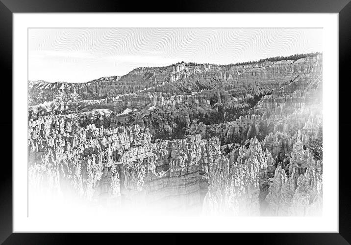 Wonderful Scenery at Bryce Canyon National Park in Utah Framed Mounted Print by Erik Lattwein