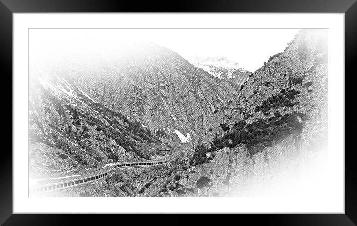 Wonderful snowy winter landscape in the Alps - aerial view Framed Mounted Print by Erik Lattwein