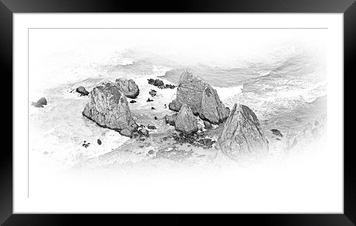 Natural Park of Sintra at Cape Roca in Portugal called Cabo de R Framed Mounted Print by Erik Lattwein