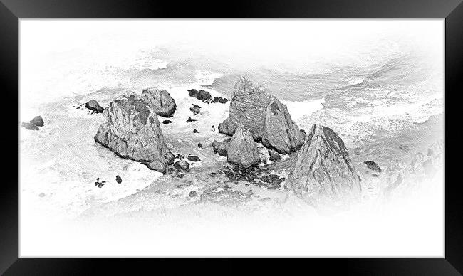 Natural Park of Sintra at Cape Roca in Portugal called Cabo de R Framed Print by Erik Lattwein
