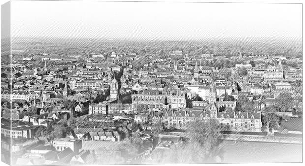 City of Oxford and Christ Church University - aerial view Canvas Print by Erik Lattwein