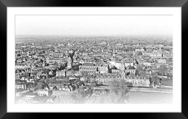 City of Oxford and Christ Church University - aerial view Framed Mounted Print by Erik Lattwein