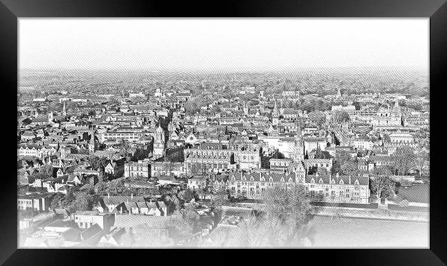 City of Oxford and Christ Church University - aerial view Framed Print by Erik Lattwein