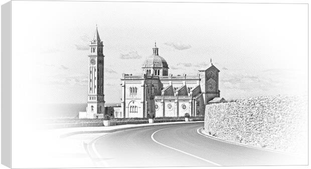 Ta Pinu Church on Gozo is a famous landmark on the island Canvas Print by Erik Lattwein