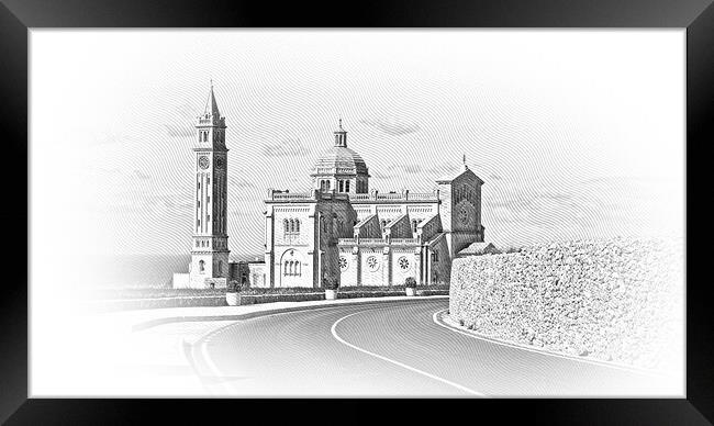 Ta Pinu Church on Gozo is a famous landmark on the island Framed Print by Erik Lattwein