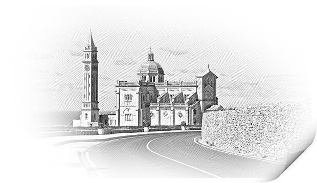Ta Pinu Church on Gozo is a famous landmark on the island Print by Erik Lattwein