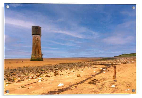 Spurn Head Lighthouse. Acrylic by Bill Allsopp