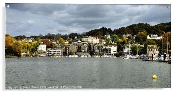 Bowness on Windermere Panoramic Acrylic by Diana Mower