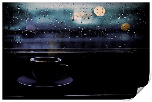 Rainy Day And Coffee Print by Dan Cristian Lavric