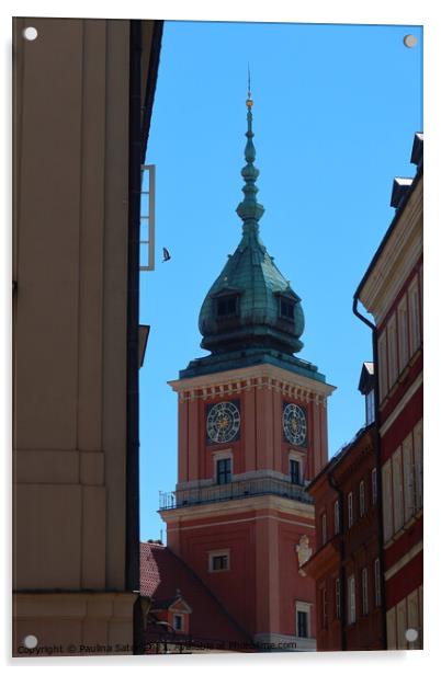 Tower Clock, Royal Palace in Warsaw Acrylic by Paulina Sator