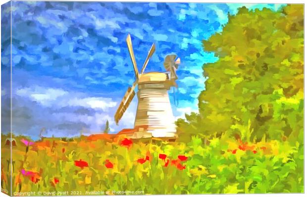 Windmill Pop Art Canvas Print by David Pyatt