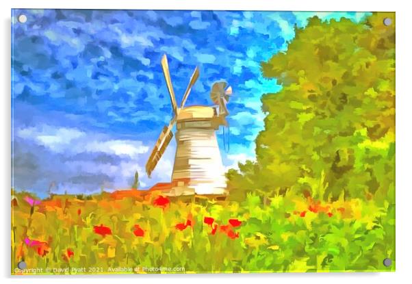 Windmill Pop Art Acrylic by David Pyatt