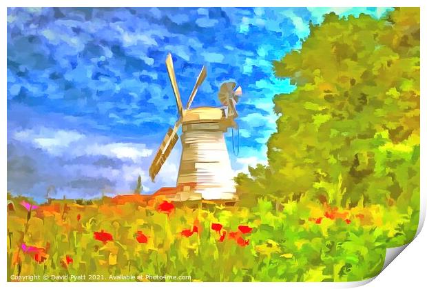 Windmill Pop Art Print by David Pyatt