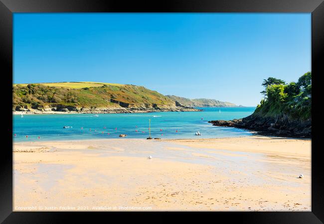 South Sands Beach, Salcombe Framed Print by Justin Foulkes