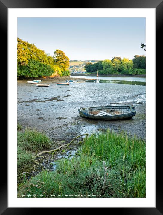 Batson Creek, Salcombe Framed Mounted Print by Justin Foulkes