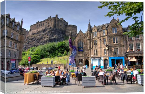 Edinburgh Castle from Old Town  Canvas Print by Rob Hawkins