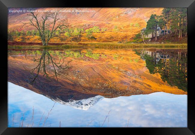 Still water reflections Loch Affric Framed Print by Howard Kennedy