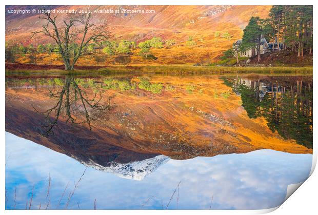 Still water reflections Loch Affric Print by Howard Kennedy