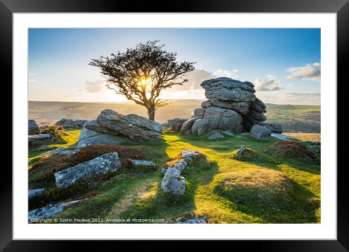 Emsworthy Rocks, Dartmoor Framed Mounted Print by Justin Foulkes