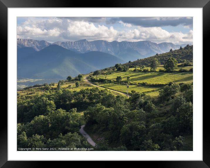 Cadi Range as seen from Cerdanya, Catalan Pyrenees Framed Mounted Print by Pere Sanz