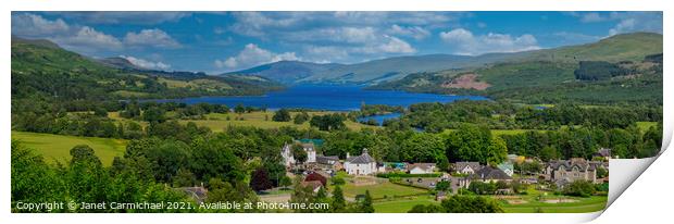 Majestic Panorama of Killin and Loch Tay Print by Janet Carmichael