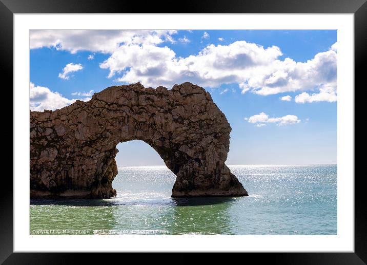 Durdle Door Sea View Framed Mounted Print by Mark Draper