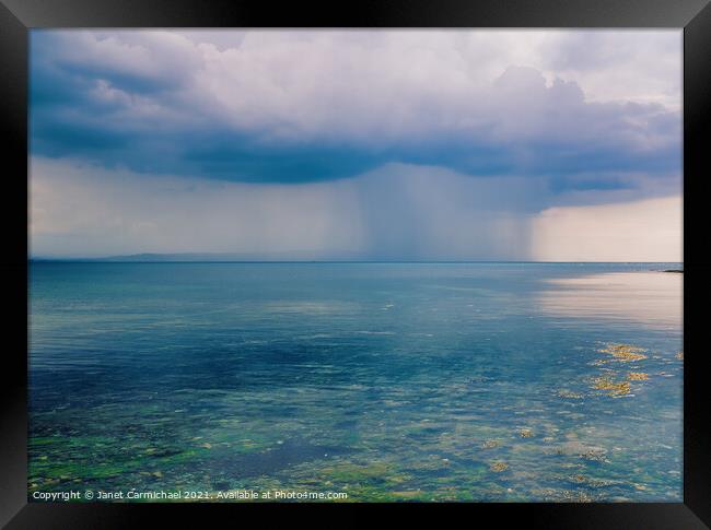 Tempestuous Skies Over Scottish Seas Framed Print by Janet Carmichael