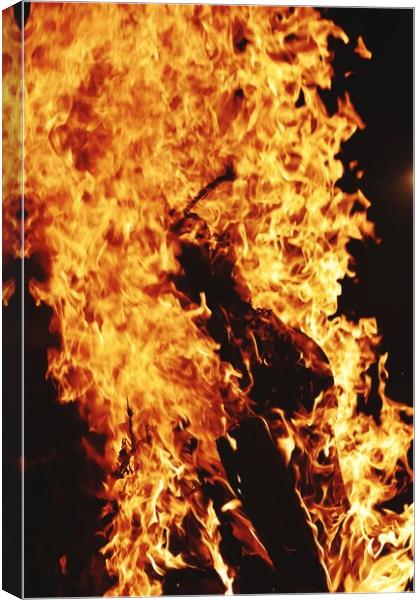 Closeup of Fire at time of festival Canvas Print by Ravindra Kumar