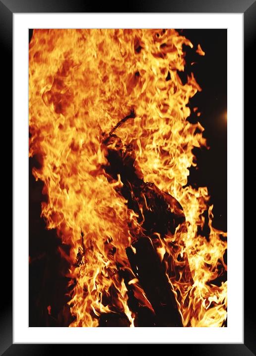 Closeup of Fire at time of festival Framed Mounted Print by Ravindra Kumar