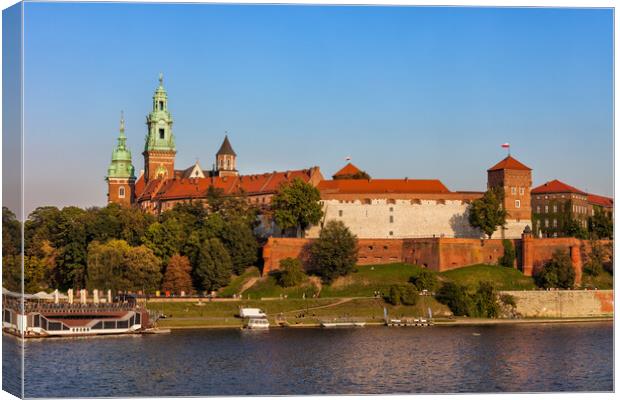 Wawel Castle at Vistula River in Cracow Canvas Print by Artur Bogacki