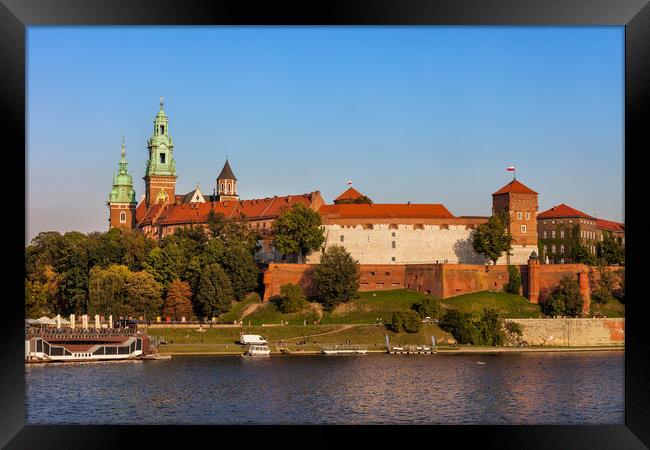Wawel Castle at Vistula River in Cracow Framed Print by Artur Bogacki