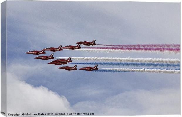 Red Arrows 5 Canvas Print by Matthew Bates