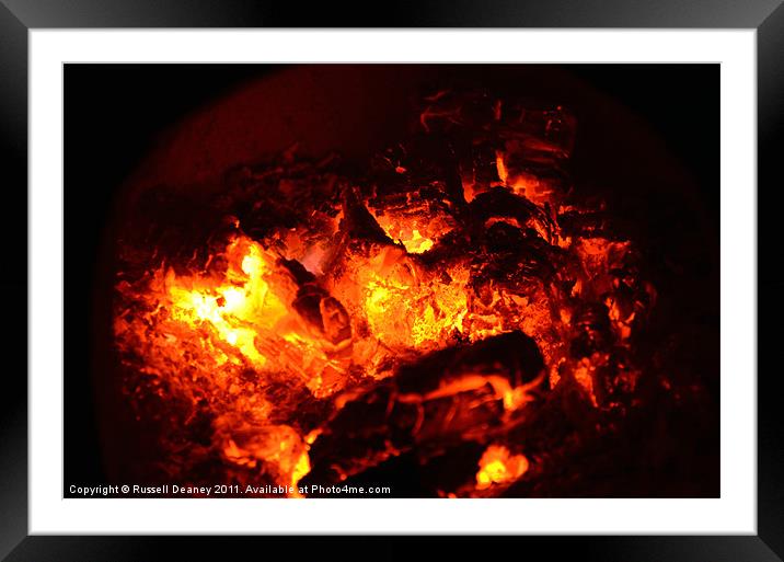 Fire Framed Mounted Print by Russell Deaney