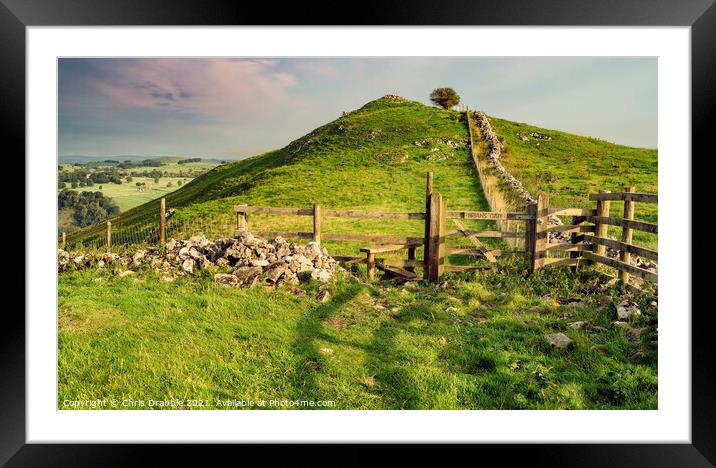 Baley Hill on a morning in September Framed Mounted Print by Chris Drabble