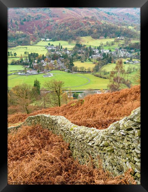 Grasmere village from Grey Crag, Cumbria Framed Print by Photimageon UK