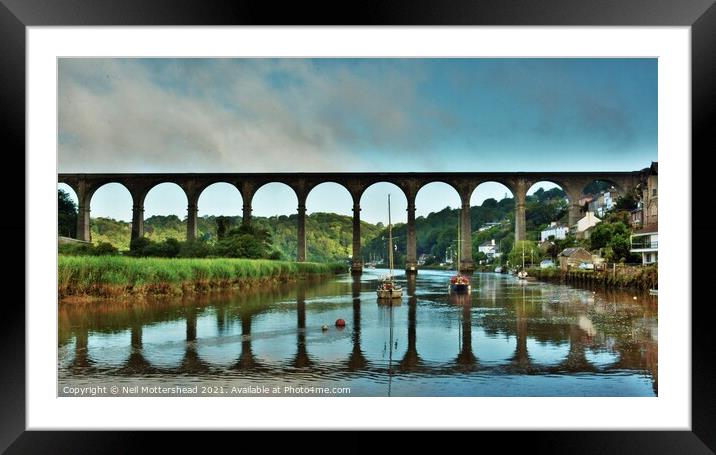 The River Tamar At Calstock. Framed Mounted Print by Neil Mottershead