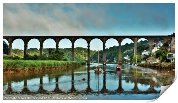The River Tamar At Calstock. Print by Neil Mottershead