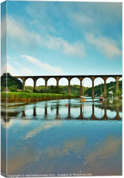 River Tamar Reflections. Canvas Print by Neil Mottershead