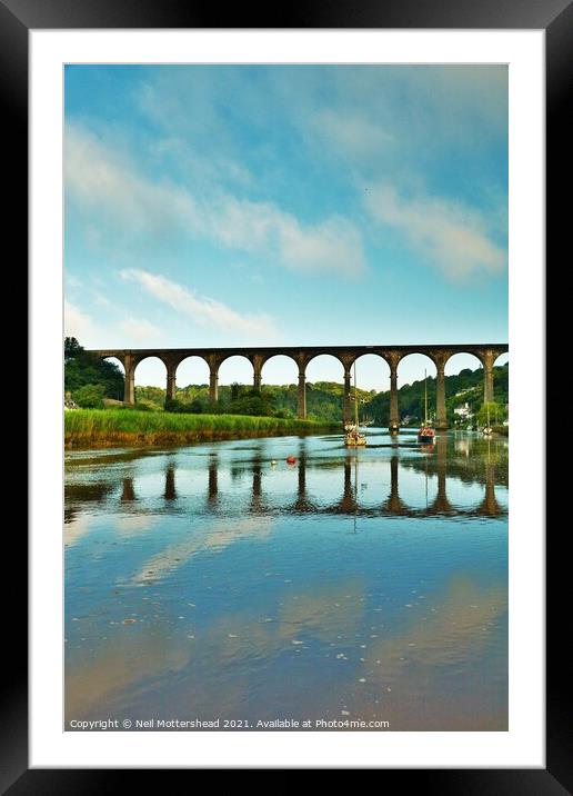 River Tamar Reflections. Framed Mounted Print by Neil Mottershead