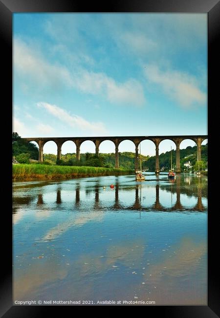 River Tamar Reflections. Framed Print by Neil Mottershead