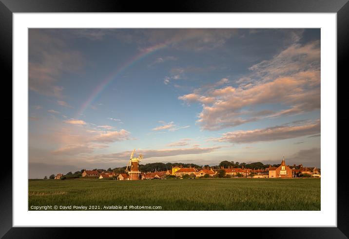 Rainbow Over Cley Mill  Framed Mounted Print by David Powley