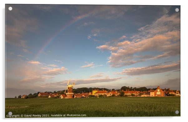 Rainbow Over Cley Mill  Acrylic by David Powley