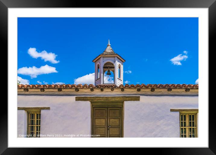 Casa de Estudillo Old San Diego Town Roof Cupola California  Framed Mounted Print by William Perry