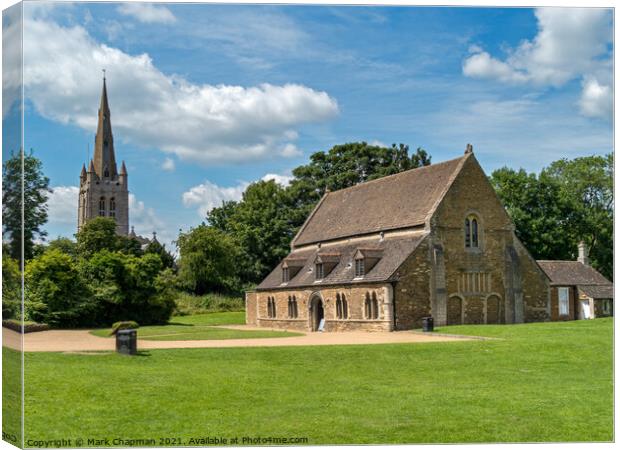 The Great Hall of Oakham Castle and All Saints Church Tower, Rutland Canvas Print by Photimageon UK