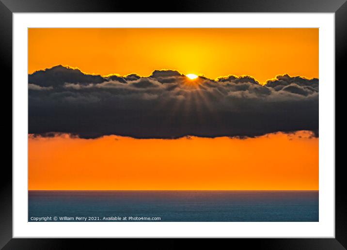 Sunset La Jolla Heights San Diego California Framed Mounted Print by William Perry