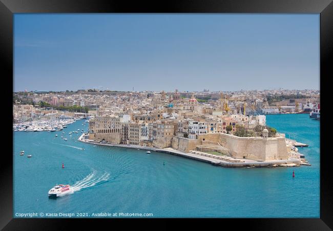 Senglea Point, Grand Harbour, Republic of Malta Framed Print by Kasia Design