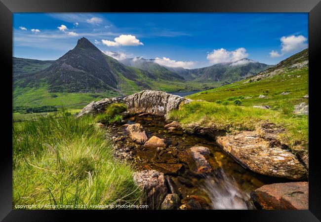 Tryfan Mountain Snowdonia Wales Framed Print by Adrian Evans