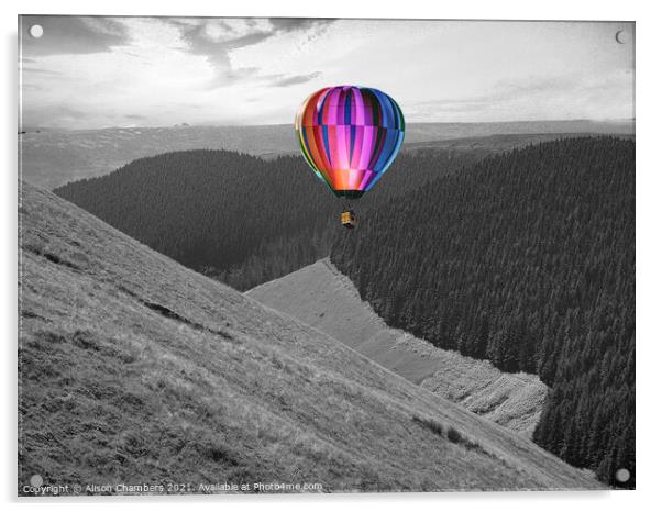 Hot Air Balloon of the High Peak Acrylic by Alison Chambers